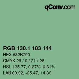 カラーコード: RGB 130.1 183 144 | qconv.com