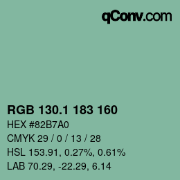 カラーコード: RGB 130.1 183 160 | qconv.com