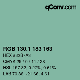 カラーコード: RGB 130.1 183 163 | qconv.com