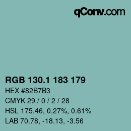 カラーコード: RGB 130.1 183 179 | qconv.com