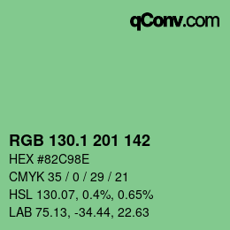 カラーコード: RGB 130.1 201 142 | qconv.com