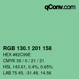 カラーコード: RGB 130.1 201 158 | qconv.com