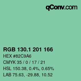 カラーコード: RGB 130.1 201 166 | qconv.com