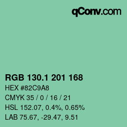 Color code: RGB 130.1 201 168 | qconv.com