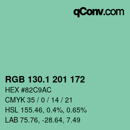 カラーコード: RGB 130.1 201 172 | qconv.com