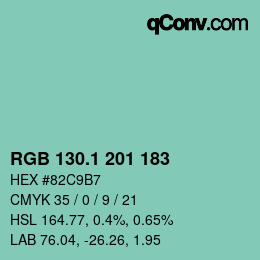 Color code: RGB 130.1 201 183 | qconv.com