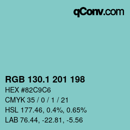 Color code: RGB 130.1 201 198 | qconv.com