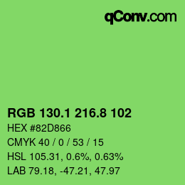 カラーコード: RGB 130.1 216.8 102 | qconv.com