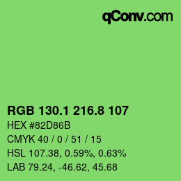 カラーコード: RGB 130.1 216.8 107 | qconv.com