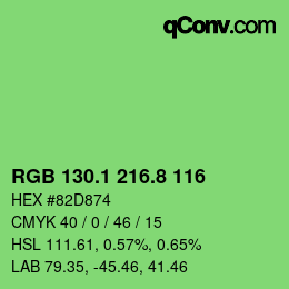 カラーコード: RGB 130.1 216.8 116 | qconv.com
