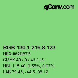 カラーコード: RGB 130.1 216.8 123 | qconv.com