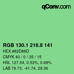 カラーコード: RGB 130.1 216.8 141 | qconv.com