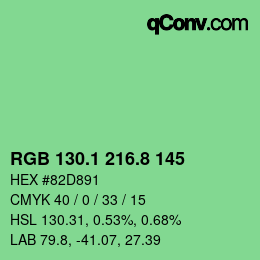 カラーコード: RGB 130.1 216.8 145 | qconv.com