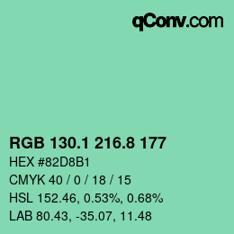 Color code: RGB 130.1 216.8 177 | qconv.com