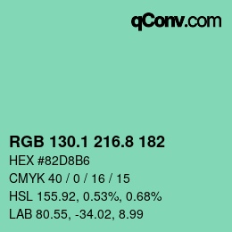 Farbcode: RGB 130.1 216.8 182 | qconv.com
