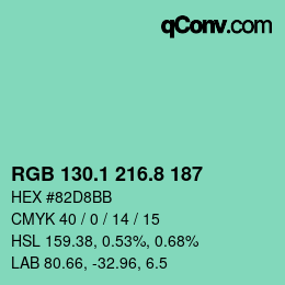 Color code: RGB 130.1 216.8 187 | qconv.com