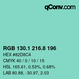 Color code: RGB 130.1 216.8 196 | qconv.com