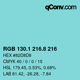 Color code: RGB 130.1 216.8 216 | qconv.com