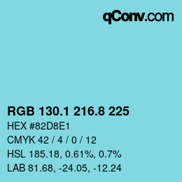 Farbcode: RGB 130.1 216.8 225 | qconv.com