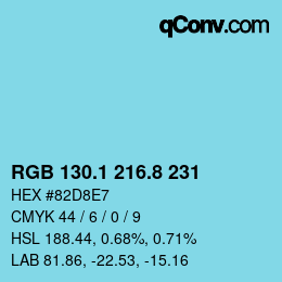 Color code: RGB 130.1 216.8 231 | qconv.com