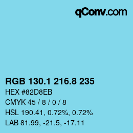 Farbcode: RGB 130.1 216.8 235 | qconv.com