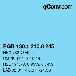 Farbcode: RGB 130.1 216.8 245 | qconv.com
