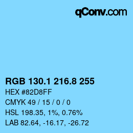 Color code: RGB 130.1 216.8 255 | qconv.com