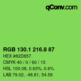 カラーコード: RGB 130.1 216.8 87 | qconv.com