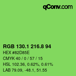 カラーコード: RGB 130.1 216.8 94 | qconv.com