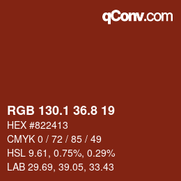 Color code: RGB 130.1 36.8 19 | qconv.com