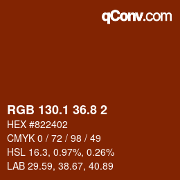 カラーコード: RGB 130.1 36.8 2 | qconv.com