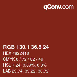 Color code: RGB 130.1 36.8 24 | qconv.com