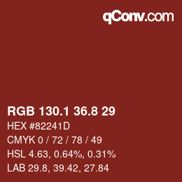 Color code: RGB 130.1 36.8 29 | qconv.com