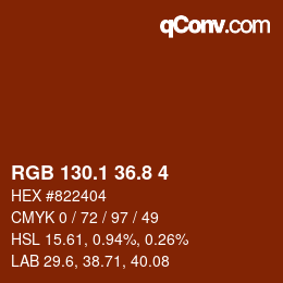 Color code: RGB 130.1 36.8 4 | qconv.com