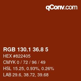 Color code: RGB 130.1 36.8 5 | qconv.com