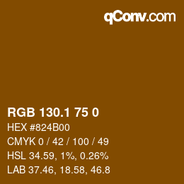カラーコード: RGB 130.1 75 0 | qconv.com
