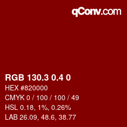 カラーコード: RGB 130.3 0.4 0 | qconv.com