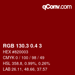 カラーコード: RGB 130.3 0.4 3 | qconv.com