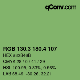 カラーコード: RGB 130.3 180.4 107 | qconv.com