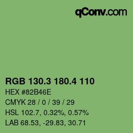カラーコード: RGB 130.3 180.4 110 | qconv.com