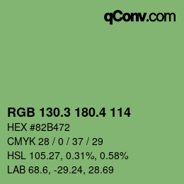 カラーコード: RGB 130.3 180.4 114 | qconv.com