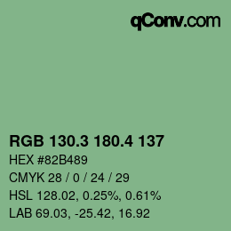カラーコード: RGB 130.3 180.4 137 | qconv.com