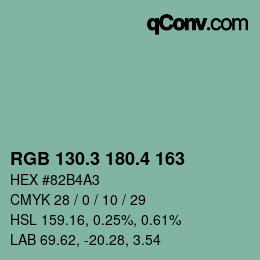 カラーコード: RGB 130.3 180.4 163 | qconv.com