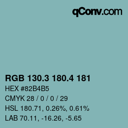 カラーコード: RGB 130.3 180.4 181 | qconv.com