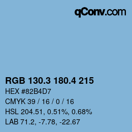 カラーコード: RGB 130.3 180.4 215 | qconv.com