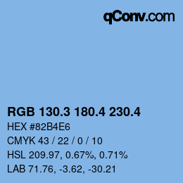 カラーコード: RGB 130.3 180.4 230.4 | qconv.com