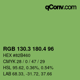 カラーコード: RGB 130.3 180.4 96 | qconv.com