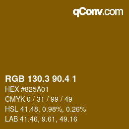 カラーコード: RGB 130.3 90.4 1 | qconv.com