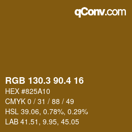 カラーコード: RGB 130.3 90.4 16 | qconv.com