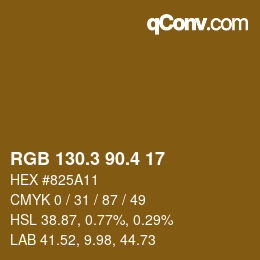 カラーコード: RGB 130.3 90.4 17 | qconv.com